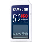 Samsung 512GB PRO Ultimate SD Card Full-Size SDXC UHS-I, U3, V30