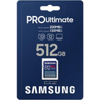 Samsung 512GB PRO Ultimate SD Card Full-Size SDXC UHS-I, U3, V30
