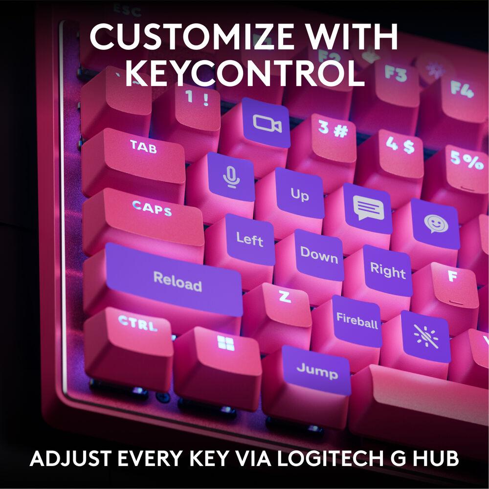 Геймърска механична клавиатура Logitech G Pro X RAPID TKL, Magnetic Analog Switch, Magenta