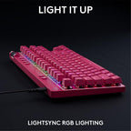 Геймърска механична клавиатура Logitech G Pro X RAPID TKL, Magnetic Analog Switch, Magenta