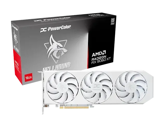 Видеокарта Powercolor AMD Radeon Hellhound RX 9060XT Spectral White 16GB GDDR6