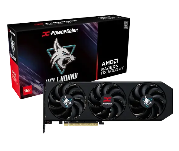 Видео карта PowerColor RADEON RX 9060 XT Hellhound OC 16GB GDDR6