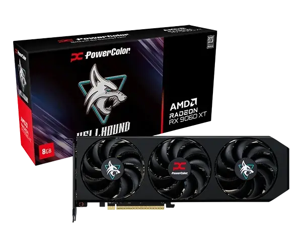 Видео карта PowerColor RADEON RX 9060 XT Hellhound OC 8GB GDDR6