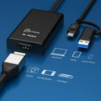 j5create JVA11 Capture Adapter, HDMI - USB-C, 4K, Black
