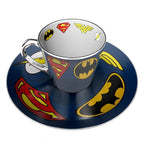 ABYSTYLE DC COMICS Mirror mug & plate set Logo, Mug, Coaster with emblems