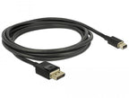 Delock Mini DisplayPort male - DisplayPort male cable, 2.0m, 8K 60 Hz, Black