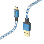 HAMA Reflective Cable, USB-C Male - USB-A Male, 1.5m, 201558