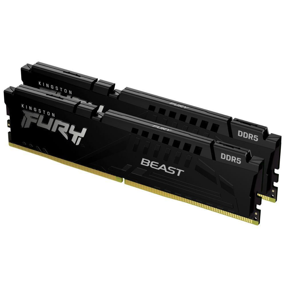 Памет Kingston FURY Beast Black 16GB(2x8GB) DDR5 5200MHz CL40, Intel XMP - KF552C40BBK2-16