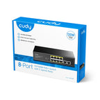Cudy FS1010P Switch, 8-port, 10/100, PoE+ Switch 120W, 2 x Uplink ports