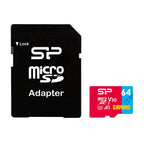Silicon Power Superior Gaming 64GB Memory Card, microSDHC/SDXC, Class 10, A1, V30, UHS-I U3, SD Adapter