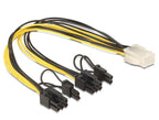 DeLock PCI Express power cable 6 pin female > 2 x 8 pin male, 30 cm