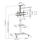 Mobile Stand, 37"-70", Floor-standing, ACT AC8370