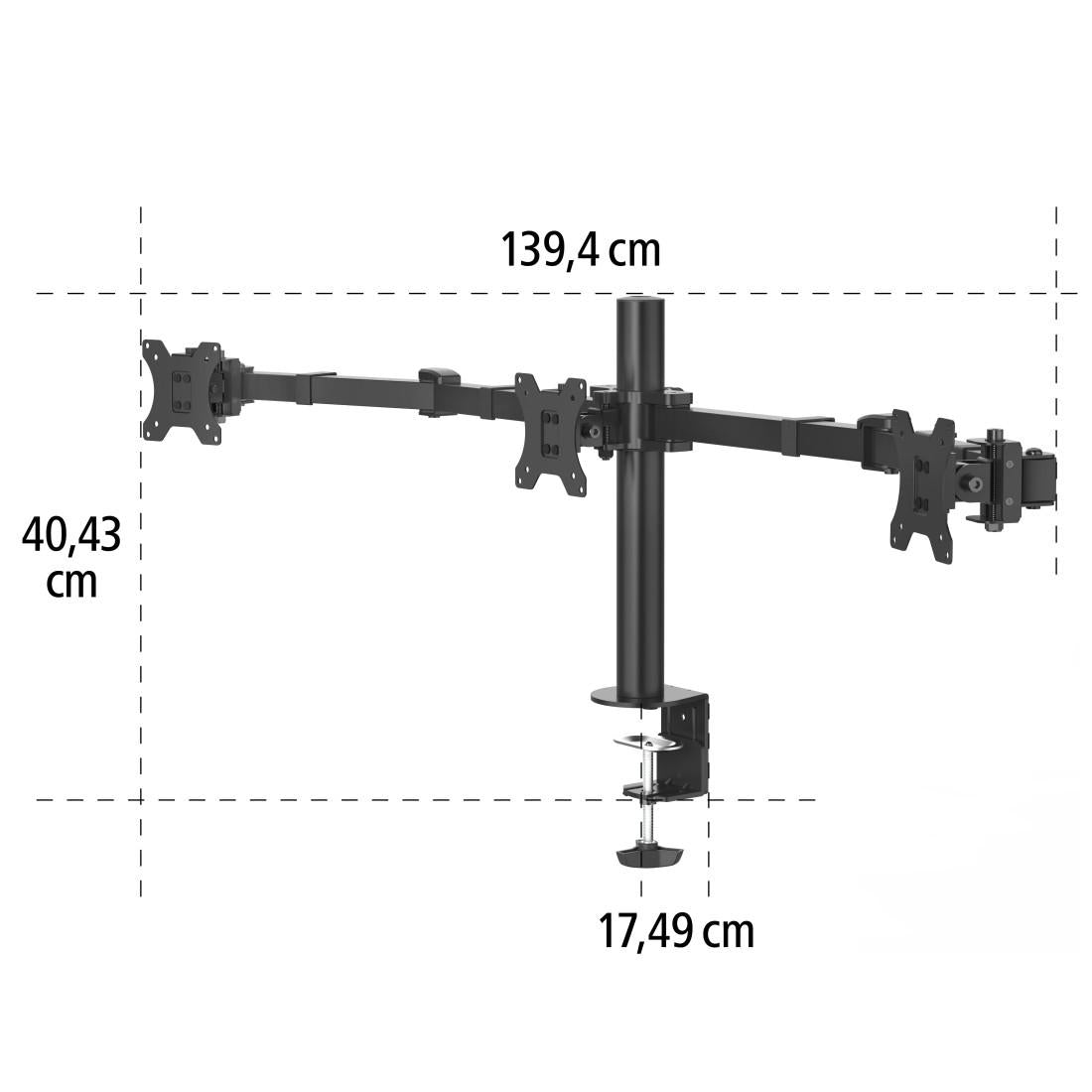 Стойка за монитор HAMA, 3 монитора, 13" - 27", 118495