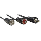 HAMA Audio Cable, 3.5 mm jack male - 2 x RCA male, 3.0 m, Stereo, Black