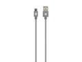 Кабел Skross, USB-A - microUSB, Метална оплетка, 1.20 м, Сив