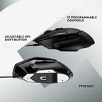 Logitech G502 X Wired Optical Gaming Mouse, USB, Black