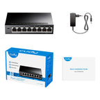 Cudy GS108 Switch, 8-Port, 10/100/1000, Auto-MDI/MDIX, Metal Casing