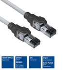 ACT S/FTP Patch Cable, CAT6A IDC 4PPoe/PoE++100W LZSH, 3.0 m
