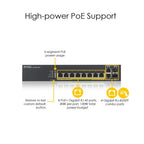 Switch 8-port ZyXEL GS1920-8HPV2, Gigabit, Managed, PoE