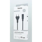 HAMA 200732 Power Cable, Euro-plug, 2-pin (IEC C7) Female, 1.5 m, Black