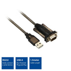 ACT Ewent AC6000 USB-A Male to Serial D-sub 9-pin Male Converter Cable, 1.5 m, Black