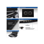 ACT Laptop Cooler, Up to 17", Dual Fan, USB Hub, Black