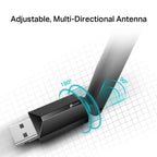 TP-LINK Archer T2U PLUS Wireless Adapter, AC600, Dual band, USB, 5dBi external antenna