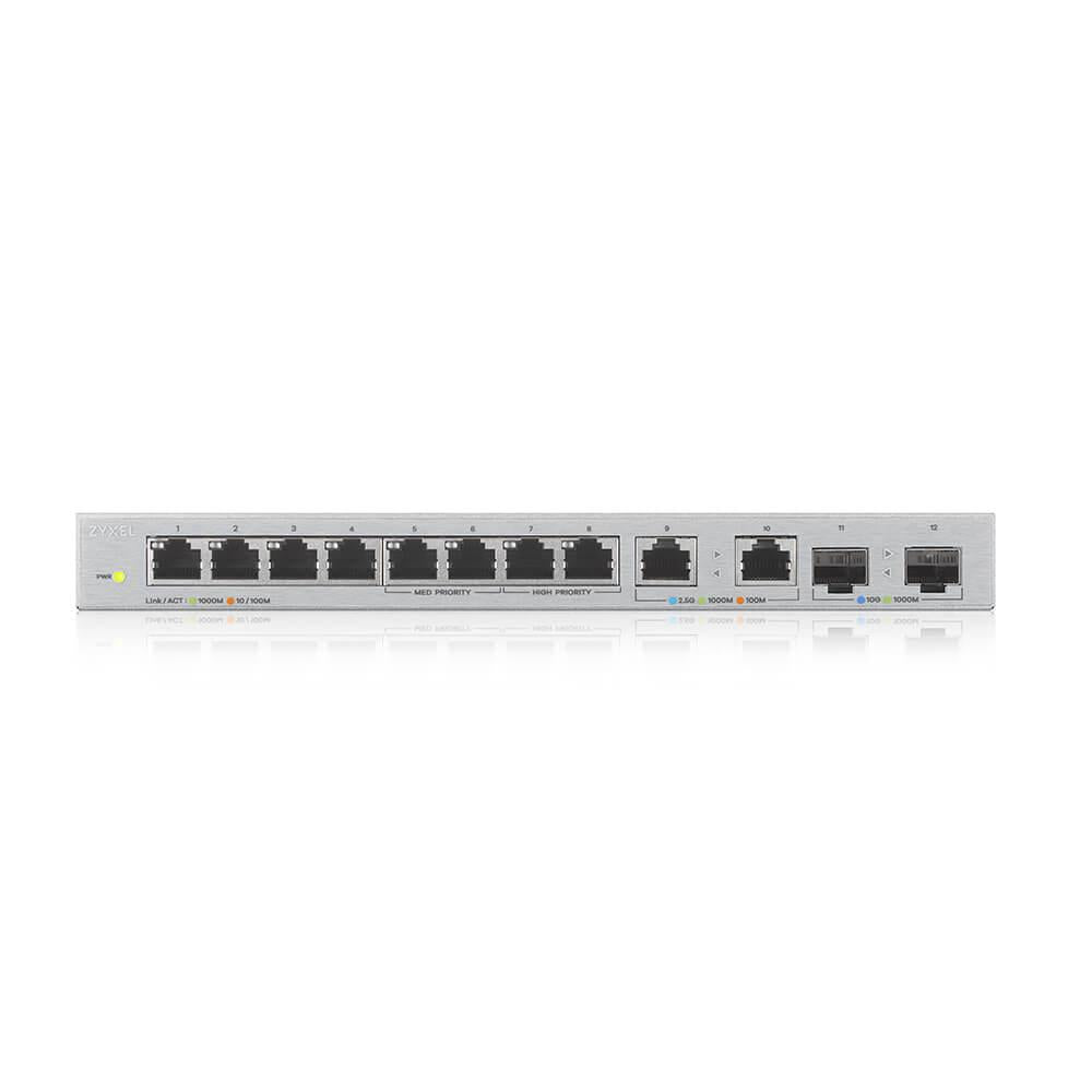 Суич ZYXEL XGS1010-12, 10 портов неуправляем, Gigabit, 2xSFP