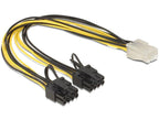 DeLock PCI Express power cable 6 pin female > 2 x 8 pin male, 30 cm