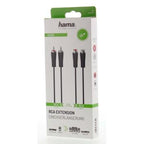 HAMA Audio Extension Cable 2 x RCA Male - 2 x RCA Female, 1.5 m, Black