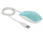DeLock Optical Mouse, USB-A, 1.3 m Cable, USB, 1200 dpi, Turquoise