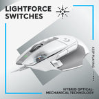 Gaming Mouse Logitech, G502 X, Optical, Wired, USB, White