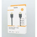 HAMA High-Speed Cable, HDMI male - HDMI male, 4K, 18GB/s, Ethernet, 5 m, Gold-plated connectors, Black
