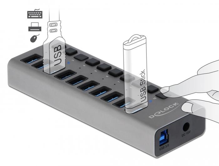 USB хъб 10 порта, DELOCK-63670