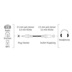 HAMA Audio Extension Cable, 3.5mm Male - 3.5mm Female, 1.5m, 205119