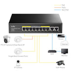 Cudy GS1010PE Switch, 8-Port, 10/100/1000, PoE 120W, 2 x Uplink Ports