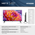 METZ Телевизор 32" DLED HD Ready 1366x768, 2x8W