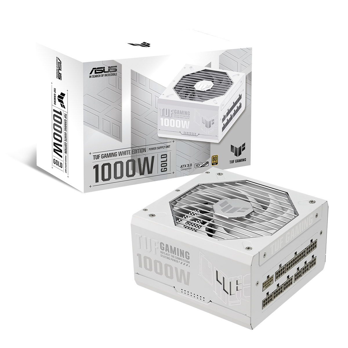 Захранващ блок ASUS TUF Gaming White 1000W 80+ Gold PCIe 5.1, Fully Modular