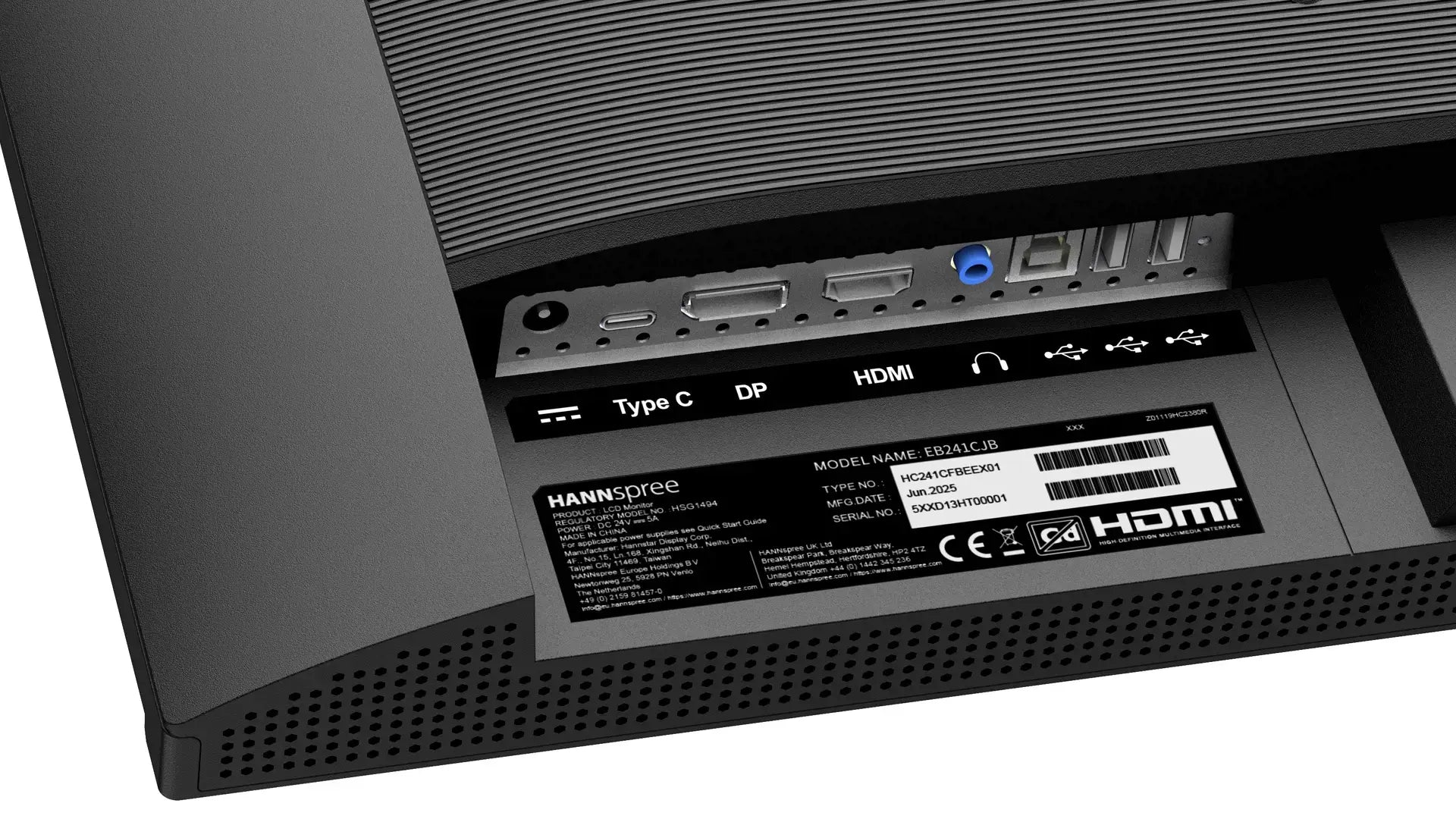 Монитор Hybrid Hannspree EB241CJB - 24"inch ecoVision TN, FHD(1920x1080), 75Hz, USB-C