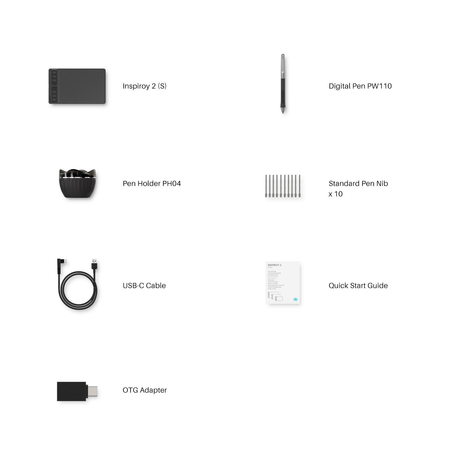 Графичен таблет HUION Inspiroy 2 S, 5080 LPI, Розов