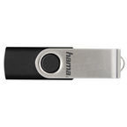 HAMA Rotate USB flash drive, 128GB, 10 MB/s, Black