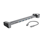 9-in-1 HAMA Docking Station, 4 x USB-A, USB-C, HDMI, LAN, SD, microSD, Grey