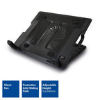 Laptop cooler ACT, Up to 17", With one fan, 2 x USB hub, Black