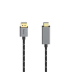 HAMA Cable, DisplayPort male - HDMI male, Ultra-HD, 4K@60 Hz, 1.5m, Aluminum, Gold-plated connectors, Black