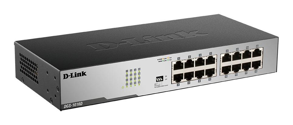 Суич D-Link DGS-1016D/E, 16 портов 10/100/1000, Desktop, rack mount
