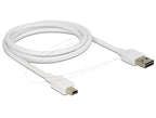 Cable Delock EASY-USB-A 2.0 male to USB Mini-B male, 1m, white