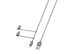 Skross 3-in-1 Cable, USB-A to USB-C/ Lightning/ Micro USB, Metal Braiding, 0.3 m