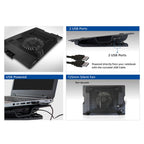 Laptop cooler ACT, Up to 17", With one fan, 2 x USB hub, Black