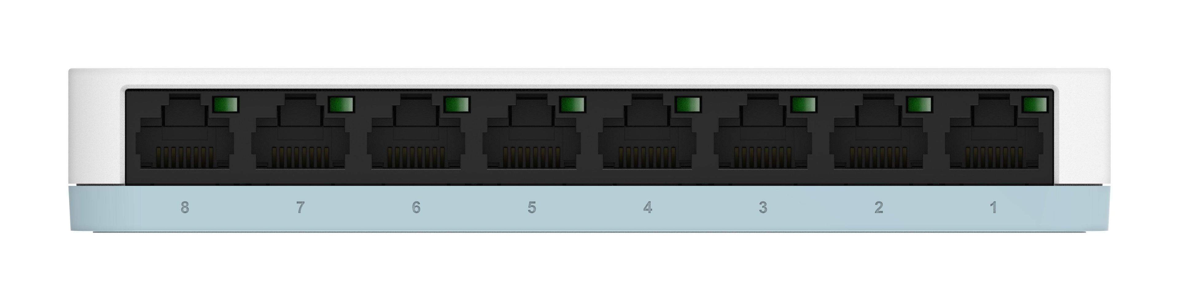 Суич D-Link DGS-1008D/E, 8 портов, 10/100/1000, Gigabit, Desktop