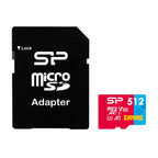 Silicon Power Superior Gaming 512GB Memory Card, microSDHC/SDXC, Class 10, A1, V30, UHS-I U3, SD Adapter